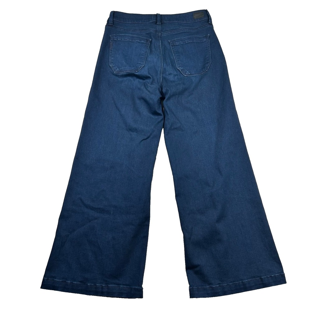 Paige Jeans Womens 28 Genesee Crop Wide Leg Dark Wash Indigo Nautical Denim - Picture 2 of 12